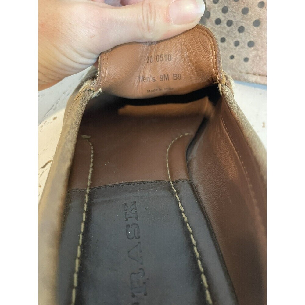 Trask Sawyer Loafers Size 9 Light Brown Slip-on 30-0855 Men’s Leather Knot - Picture 9 of 10